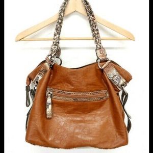 a.n.a. Snake Patterned Tan Bag